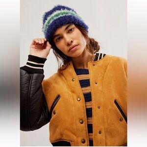 Free People Airy Ribbed Striped Beanie